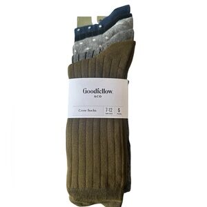 Goodfellow & Co Men's Mixed Color Crew Socks - 5 pairs Size 7-12